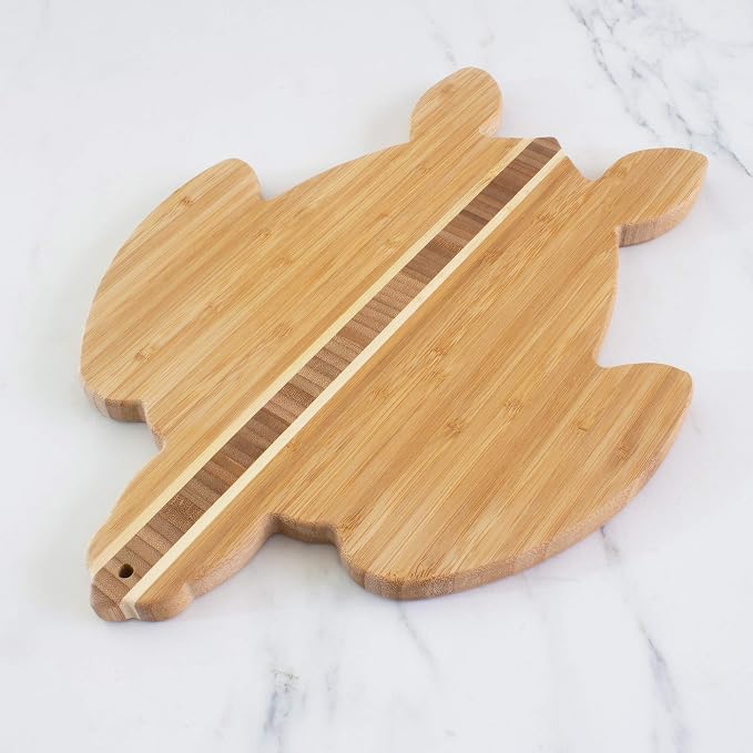 Totally Bamboo Sea Turtle Shaped Cutting Board and Charcuterie Serving Tray - Image 5