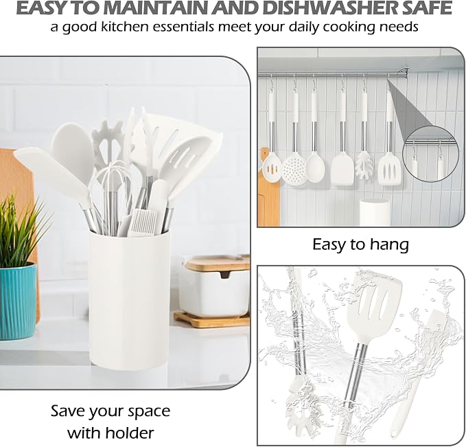 HaWare 29 PCS Silicone Cooking Utensils Set, Heat Resistant Kitchen Utensils Set - Image 7