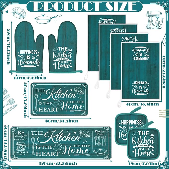 Fourluoo 10 Pcs Farmhouse Kitchen Decor and Accessories Set 4 Kitchen Towels 2 - Image 4