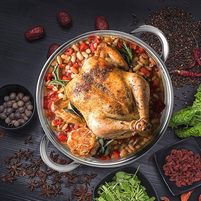10 Quart soup Pot with Glass Lid, Premium Food-Grade Stainless Steel Stock Pot - Image 3