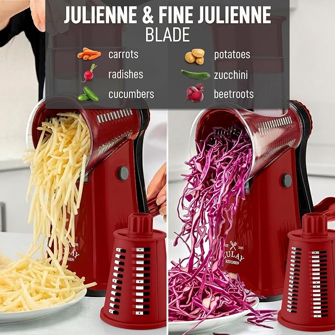 Zulay Kitchen Rotary Cheese Grater 5 Blade Cheese Shredder - Image 6