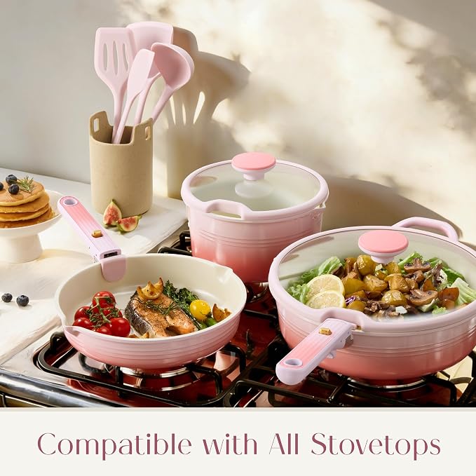 CAROTE 20Pcs Titanium Cookware Set, Pots and Pans Set Non Stick, Kitchen - Image 9