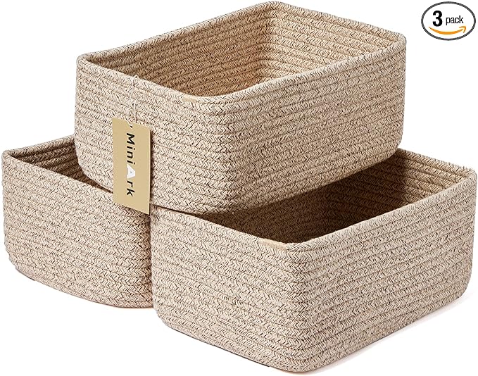 MiniArk Small Storage Baskets for Organizing | Closet Organizer Bins | Shelf by MiniArkStorageBasketsHome
