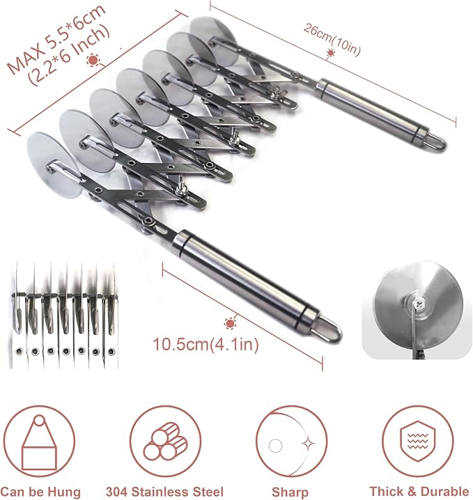 Star Brand Pastry Cutter with Grinder Spaghetti Dough Roller Knife Stainless - Image 5