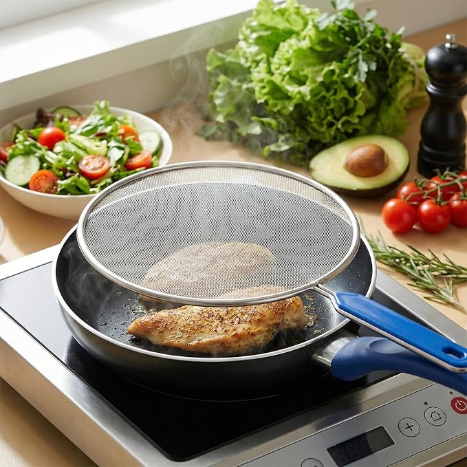 8.3 Inch Grease Splatter Guard for Frying Pan, Stainless Steel Grease Screen - Image 4