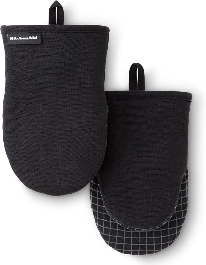KITCHENAID Gourmet Series Gridlines Mini Oven Mitts 2-Pack Set, Heat Resistant by KitchenAid