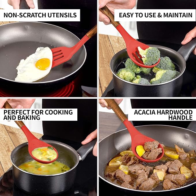 Zulay Kitchen Utensils Set Non-Stick Silicone Cooking Utensils Set - Image 3