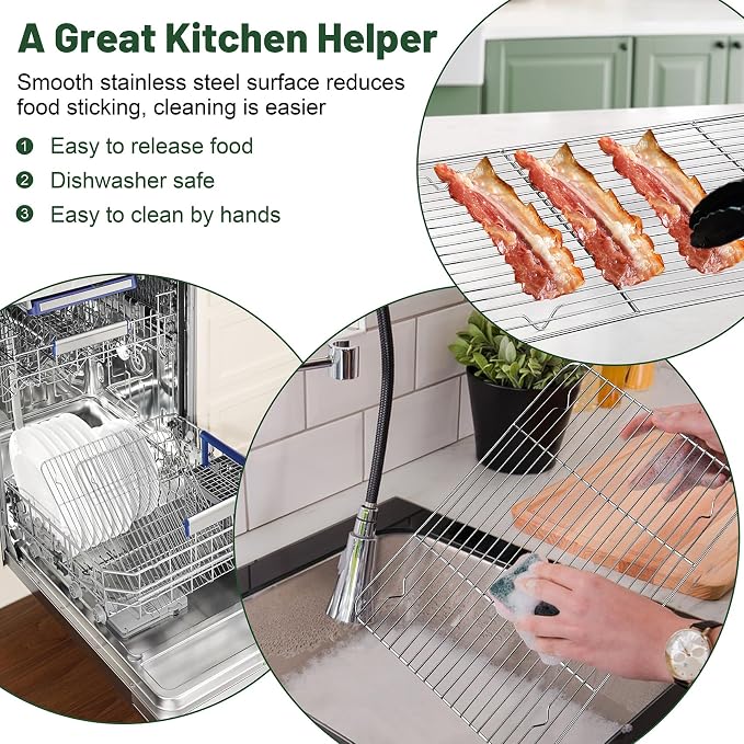 TeamFar Cooling Rack, 15.3” x 11.1” Stainless Steel Wire Baking Rack - Image 6