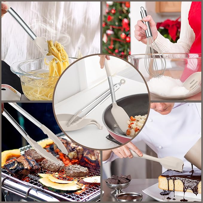E-far Silicone Cooking Utensils Set, Heat Resistant Kitchen Spatulas Turner - Image 4