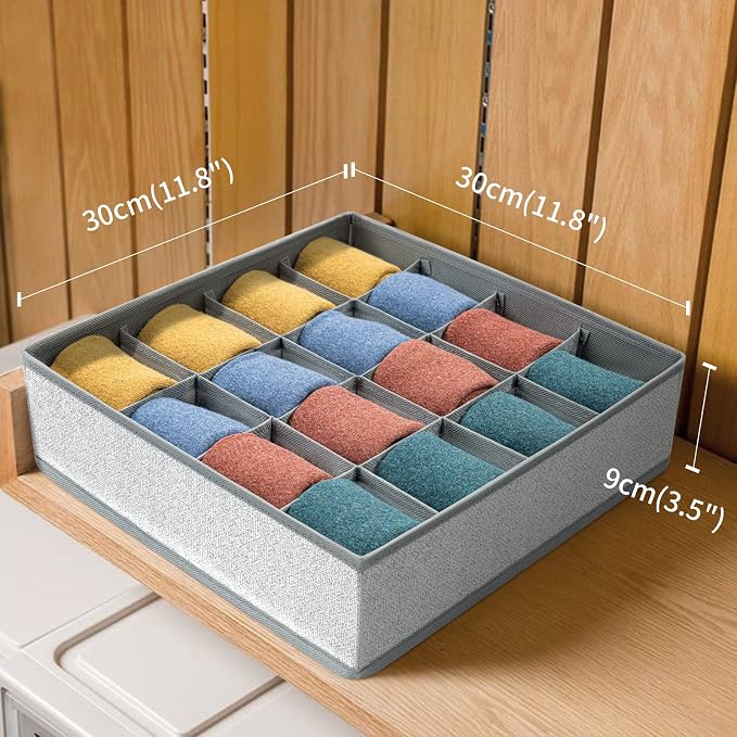 Joyoldelf Sock Drawer Organizer Divider Underwear Organizer 16-cell Fabric - Image 2