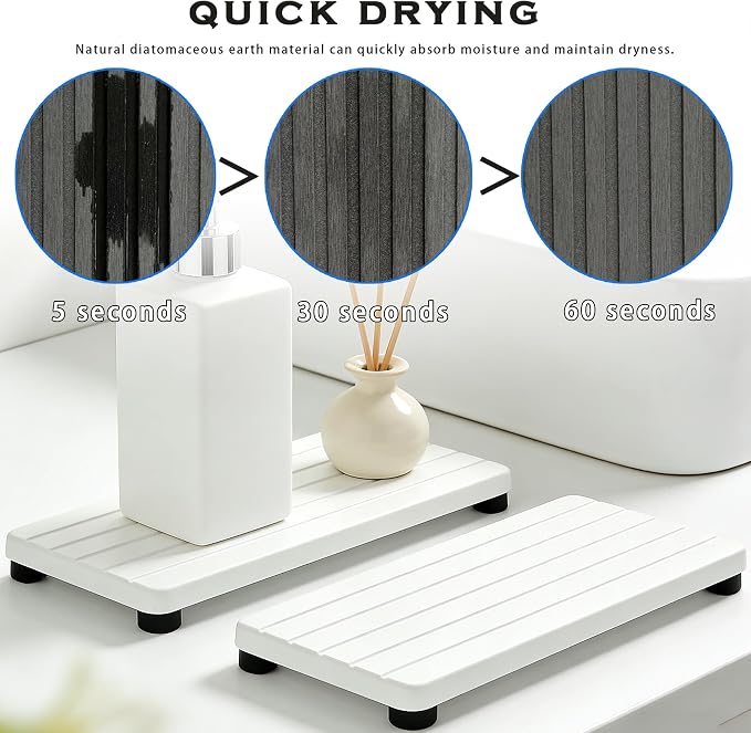 2PCS Stone Drying Tray, Water Absorbing Stone Tray - Image 2