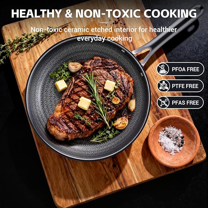 Ammeloo Hybrid Tri-Ply Stainless Steel Frying Pan Set, Non Stick Frying Pans - Image 5