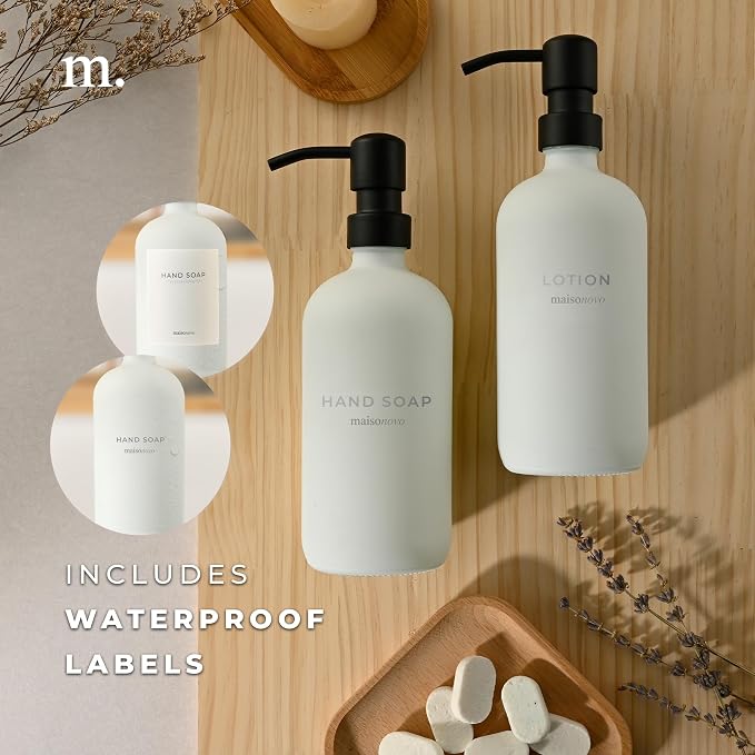 MaisoNovo Soap Dispenser 2-Piece Set | 16.9oz Clear Bottles - Image 5