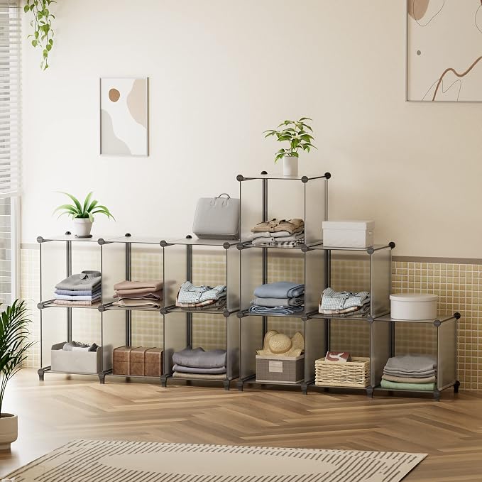 HOMIDEC 6 Light Grey Cube Storage Organizer, Modular Storage Shelf - Image 6