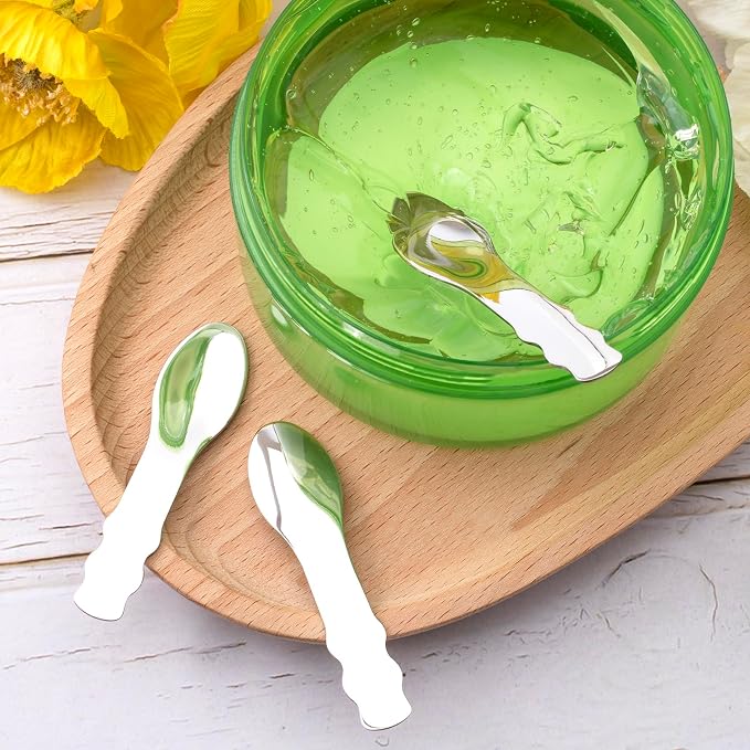 Pndeyo 3pcs Mini Stainless Steel Makeup Spatula, Reusable Cosmetic Cream - Image 6