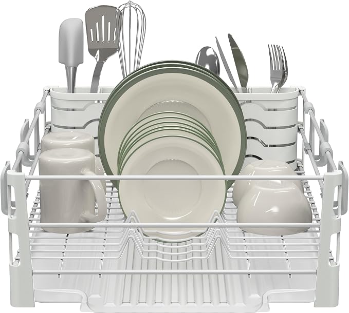 Simple Houseware White Dish Drying Rack - Image 2