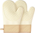 Silicone Oven Mitts (2 PCS), Waterproof Non Slip Grip Oven Gloves with