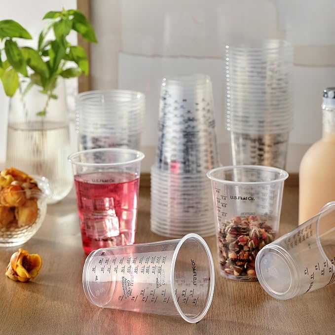50PCS Resin Epoxy Mixing Cups, DQELFA 8oz Clear Plastic Paint Measuring Cups - Image 6
