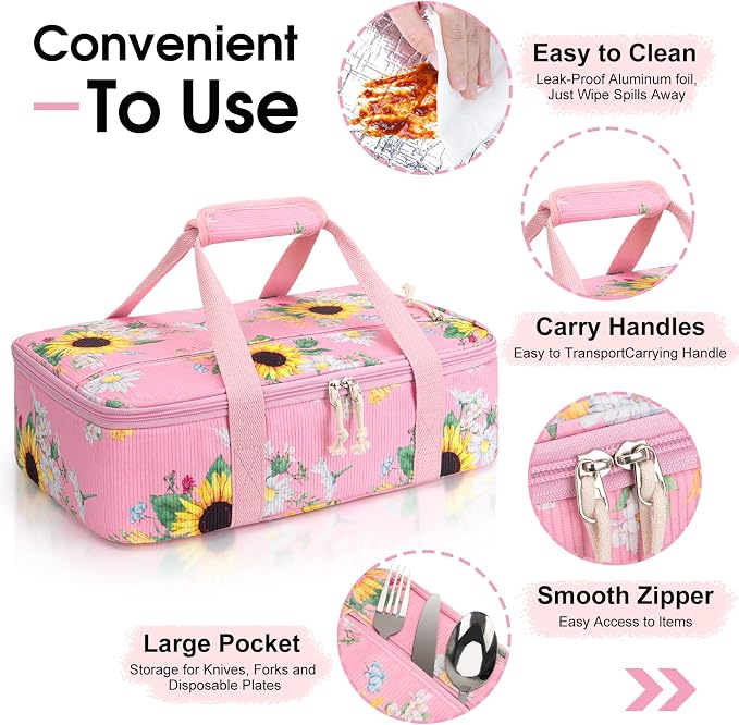 Corduroy Casserole Carrier, Insulated Lasagna Lugger - Image 3