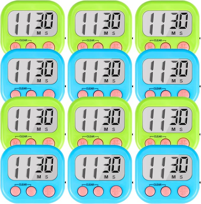 Timer for Kids Teachers Digital Kitchen Timers for Cooking Large Magnetic by AOUCE