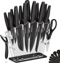 Astercook Knife Set with Block and Sharpener, 22 Piece Kitchen Knife Set by Astercook