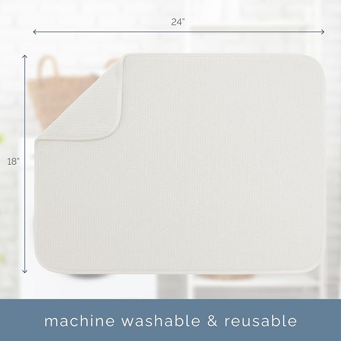 S&T INC. Dish Drying Mat XL, 18” x 24”, Absorbent Microfiber Kitchen Counter Mat - Image 6