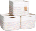 NaturalCozy Storage Cubes 9”x9”x7”Cotton Rope Woven Baskets by NaturalCozy