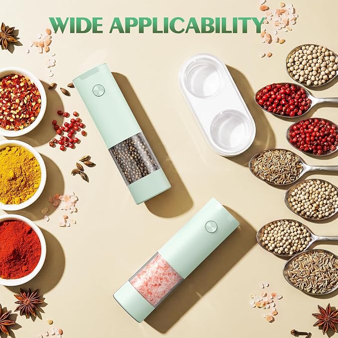 Electric Salt and Pepper Grinder Set Automatic Battery Pepper Mill Shakers - Image 5