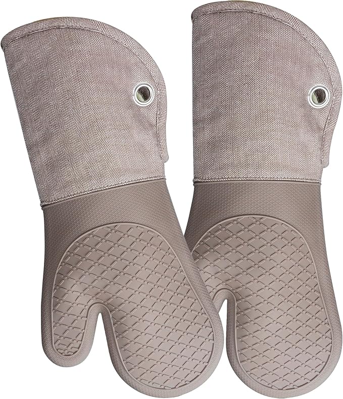 Professional Microwave Silicone Oven Mitts one Pair, Kitchen Mitten Set by REDLMLDETA
