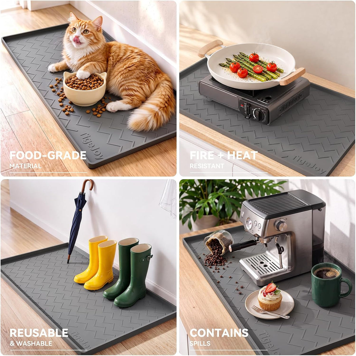 TigeJoy Under Sink Mats for Kitchen Waterproof 28" x 19", Cabinet
