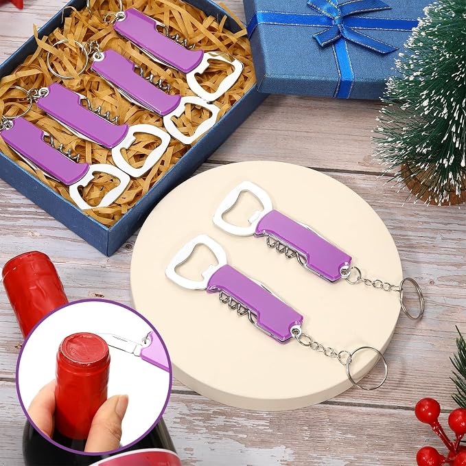 Ziliny 24 Pcs Bottle Opener Keychain Bulk Wine Bottle Beer Opener Keychain - Image 3