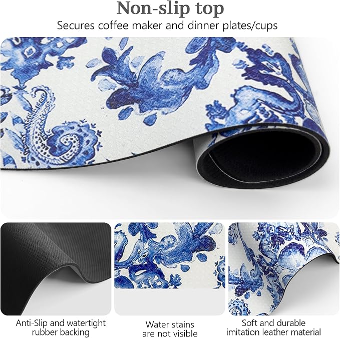 Bloss Dish Drying Mat, Kitchen Counter Mats, Absorbent Hide Stain Rubber Backed - Image 5
