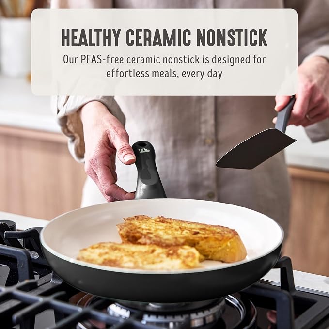 GreenLife 16-Piece Nonstick Cookware Set, Non-Toxic Ceramic Pots and Pans Set - Image 2