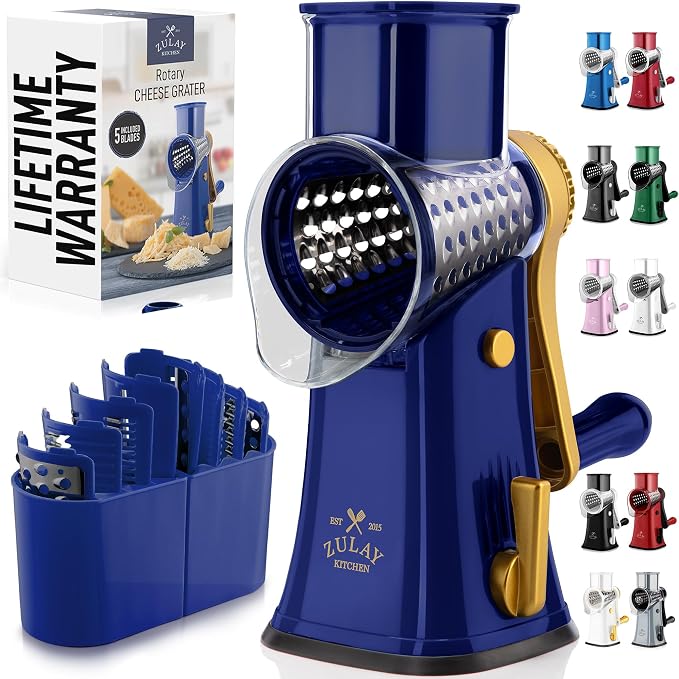 Zulay Kitchen Rotary Cheese Grater 5 Blade Cheese Shredder by ZulayKitchen