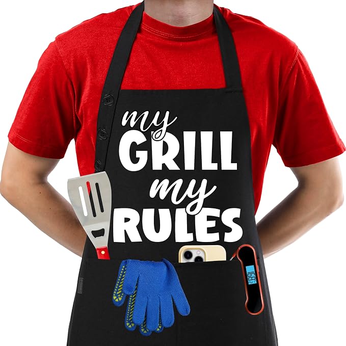 TOSHE Funny Apron Waterdrop Resistant Cotton Apron by TOSHE