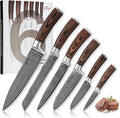 Wakoli EDIB 6-Piece Damascus Knife Set – Professional Chef Knives Set by Wakoli
