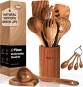 KLYRO Wooden Spoons for Cooking, Nonstick Kitchen Utensils Set by KLYRO