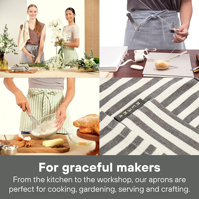MEEMA Chef Waist Apron Cotton Fabric |Washable & Breathable Waitress & Server - Image 3