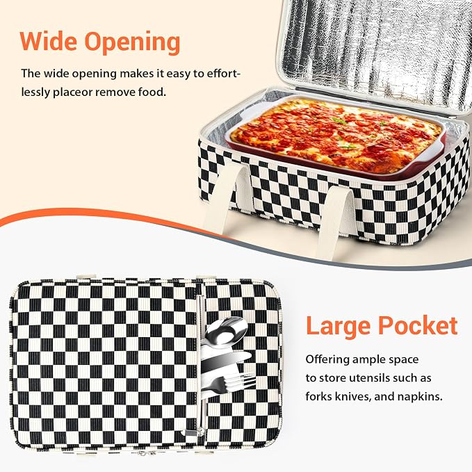 Insulated Casserole Carrier for Hot or Cold Food, Pie Carrier Bag Lunch Bag - Image 5