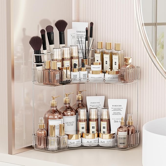 Asayuee 2-Tier Corner Bathroom Counter Organizer by Asayuee