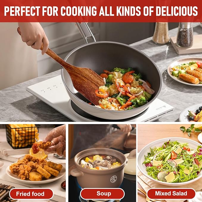 5 PCS Wooden Cooking Utensils Set, Kitchen Utensils Set, Wooden Spoons - Image 4