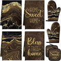 Leinuosen 8 Pcs Kitchen Towels and Dishcloths Sets Oven Mitts and Pot Holders by Leinuosen