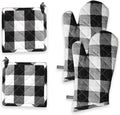 Oven Mitt & Pot Holder Buffalo Plaid Check 100% Cotton Heat Resistant Oven by SoftopiaCotton