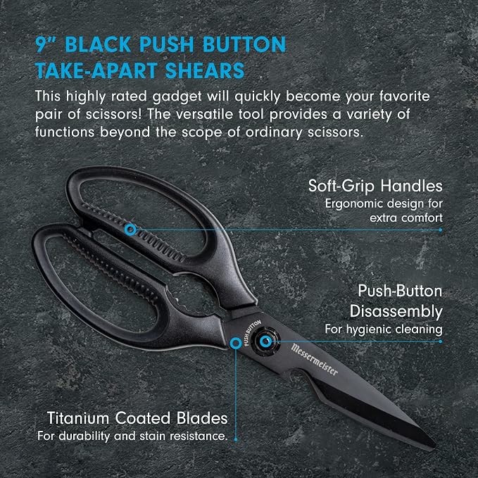 Messermeister 9-Inch Push Button Take-Apart Shears - Image 2