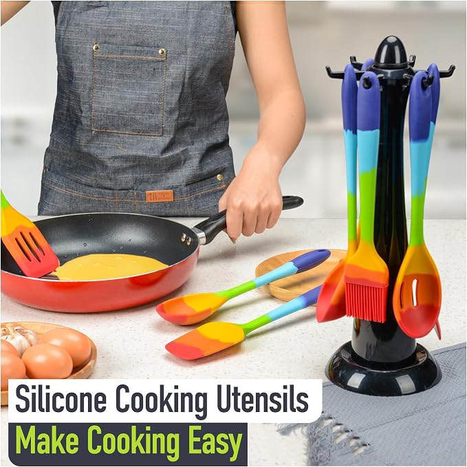 11-Piece Rainbow Silicone Spatula Bundle - Image 5