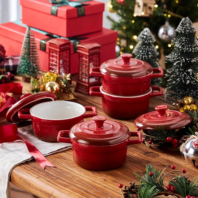 Lareina Mini Cocotte - 12oz Ceramic Casserole Dishes - Kitchen Casserole Sets - - Image 2