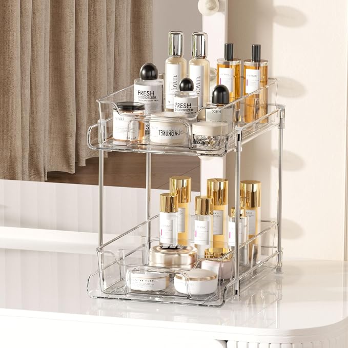 Vtopmart 4 Pack 2 Tier Bathroom Under Sink Organizers and Storage, Pull Out - Image 6