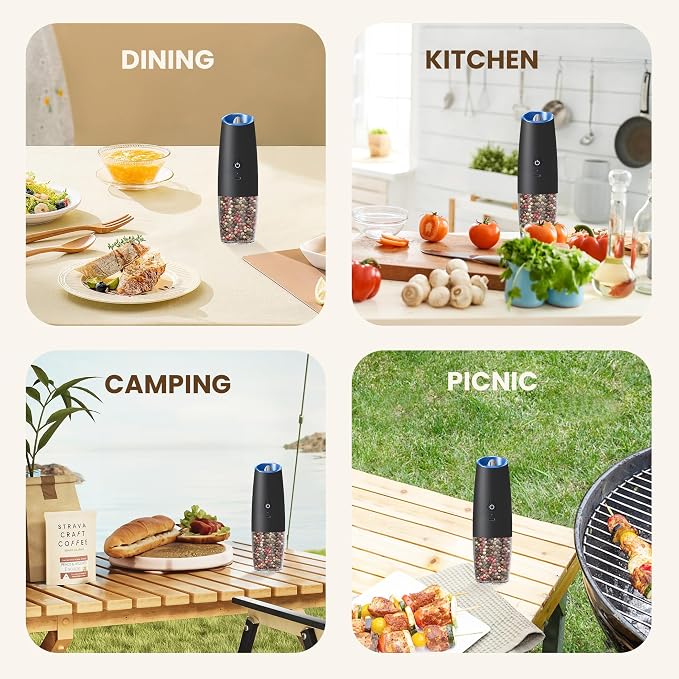 Rechargeable Electric Salt And Pepper Grinder Set, Automatic Gravity Electric - Image 7