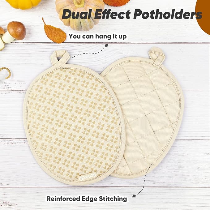 Oven Mitts and Pot Holders 4 Sets, Heat Resistant 500 ℉ Oven Mitt and Pot Holder - Image 4