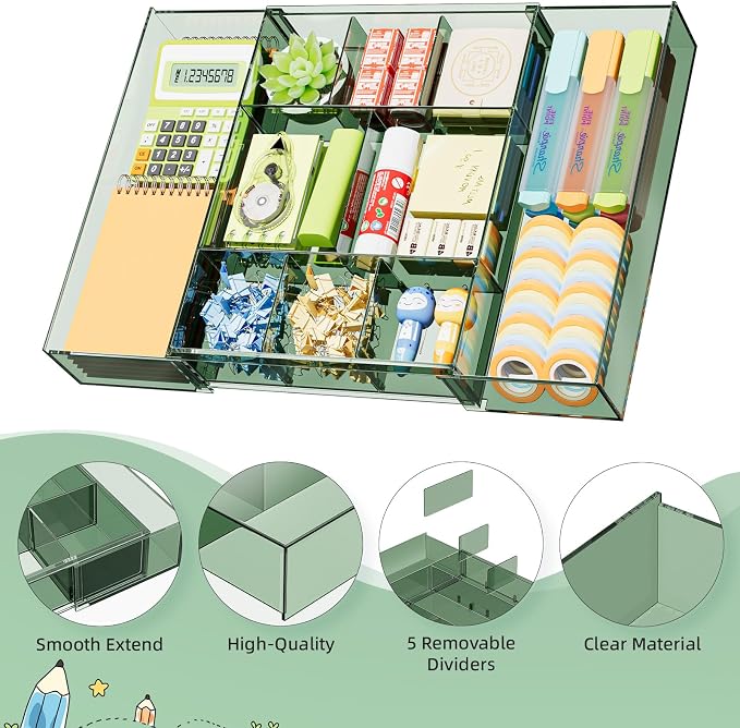 Marbrasse Expandable Desk Drawer Organizer, Desk Organizers and Accessories - Image 7